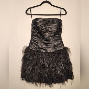Short Black Feathers dress, woman's Le chateau dresses